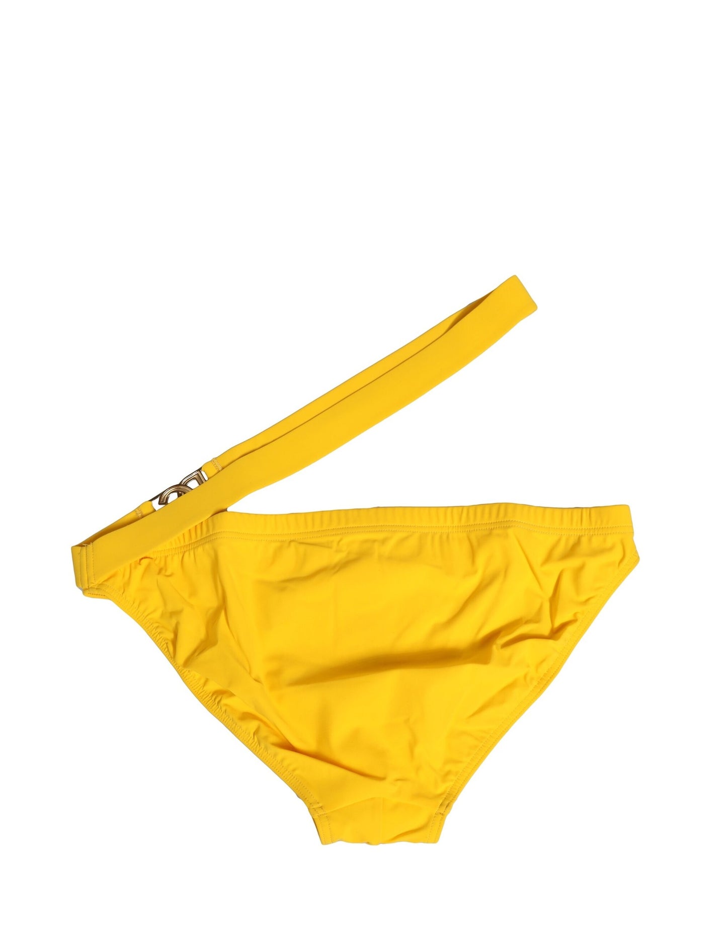 Dolce & Gabbana Gelbes Taillenband Logo Beachwear Brief Badebekleidung