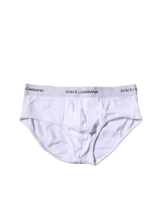 Dolce & Gabbana Weißer Baumwoll-Stretch-Slip Regular Unterwäsche