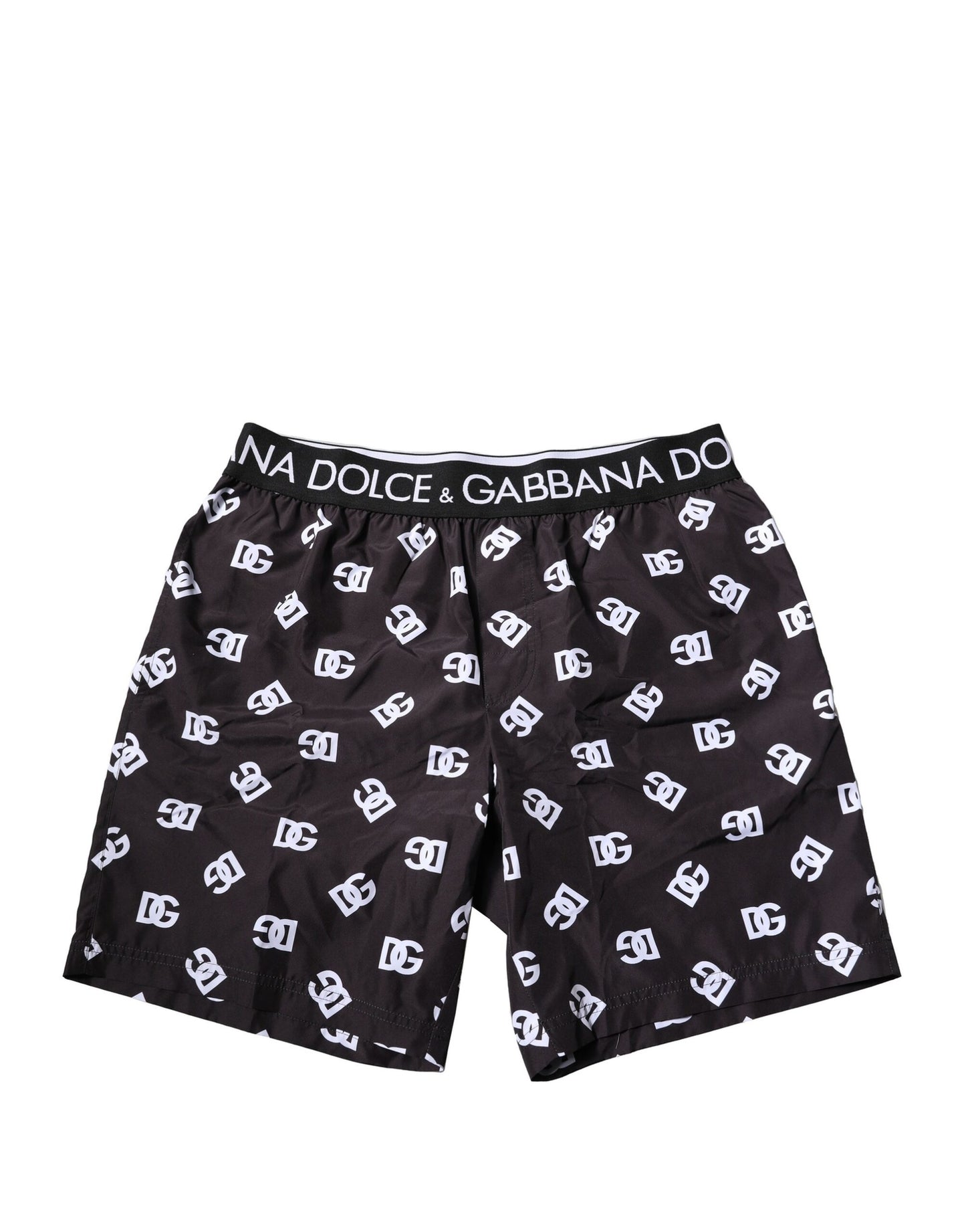 Dolce & Gabbana Schwarz DG Logo Print Beachwear Shorts Bademode