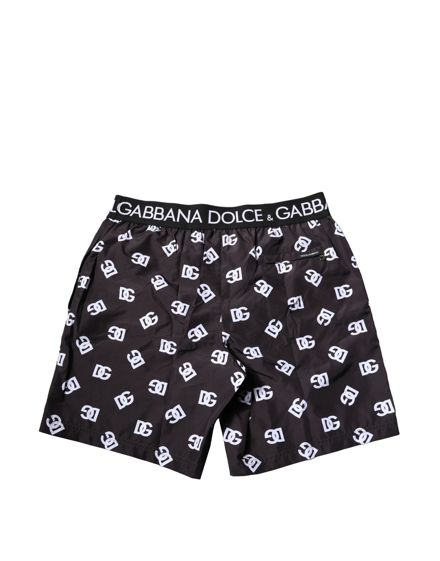 Dolce & Gabbana Schwarz DG Logo Print Beachwear Shorts Bademode