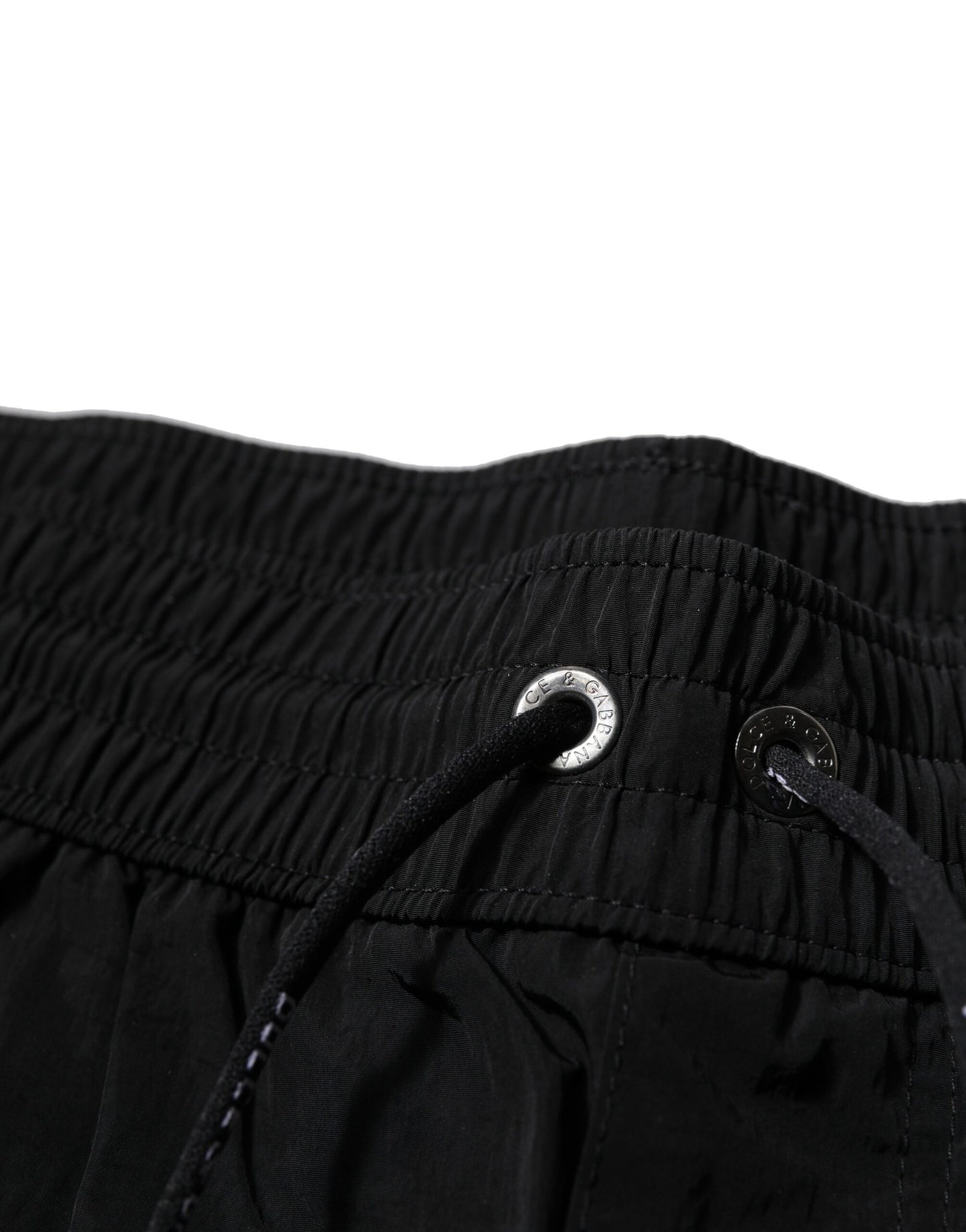 Dolce & Gabbana Schwarze Polyester Strandbekleidung Herren Shorts Bademode