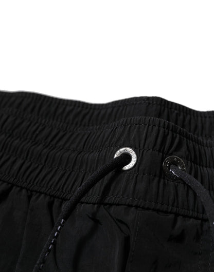 Dolce & Gabbana Schwarze Polyester Strandbekleidung Herren Shorts Bademode
