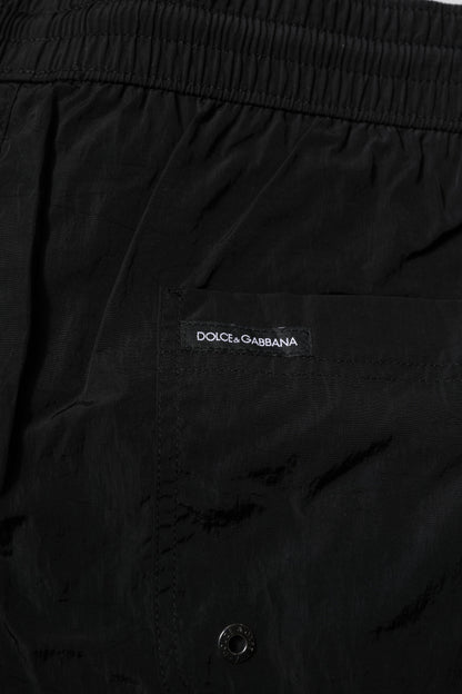 Dolce & Gabbana Schwarze Polyester Strandbekleidung Herren Shorts Bademode