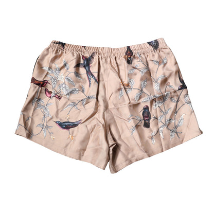 Dolce & Gabbana Pfirsich Vögel Bedruckte Strandbekleidung Shorts Bademode