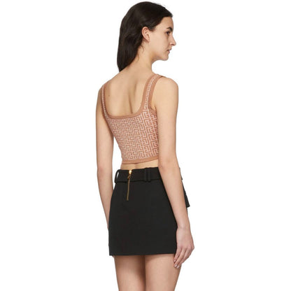 Balmain Beigefarbene Wolloberteile &amp