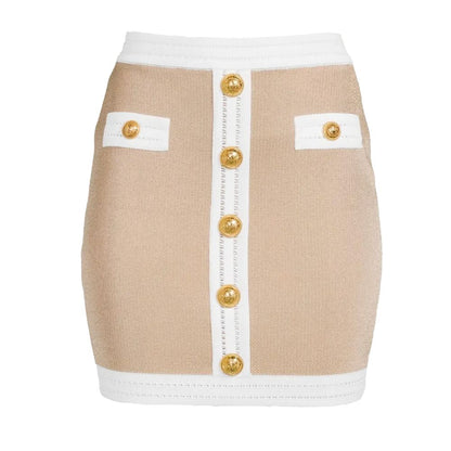 Balmain Beigefarbener Viskose-Rock