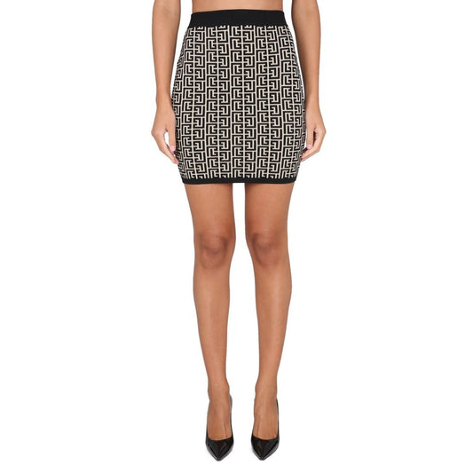 Balmain Schwarzer Viskose-Rock