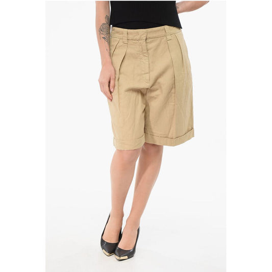 Aspesi Doppelfaltige Shorts aus Leinenmischung