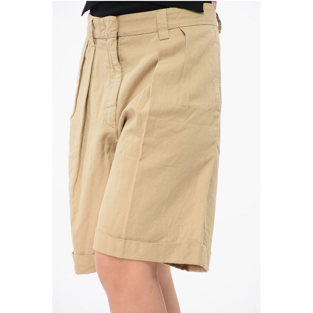 Aspesi Doppelfaltige Shorts aus Leinenmischung