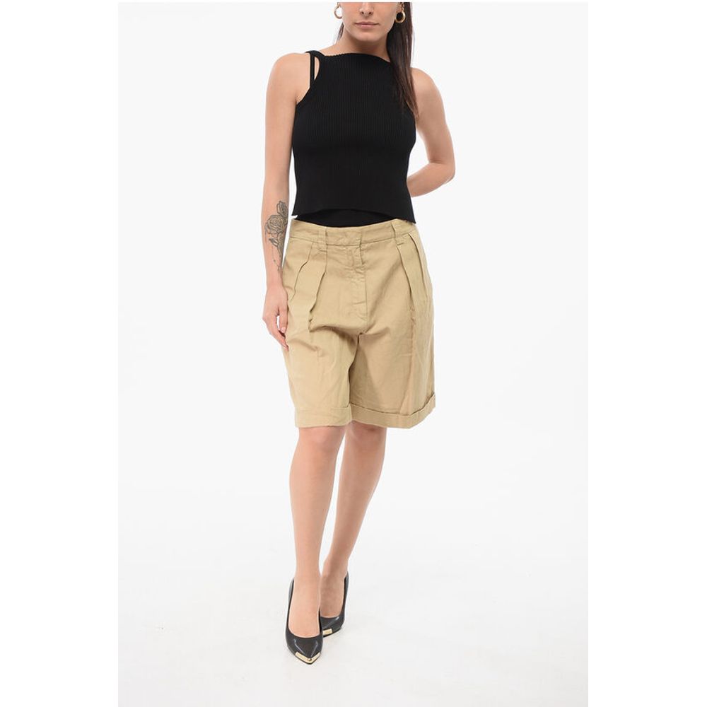 Aspesi Doppelfaltige Shorts aus Leinenmischung