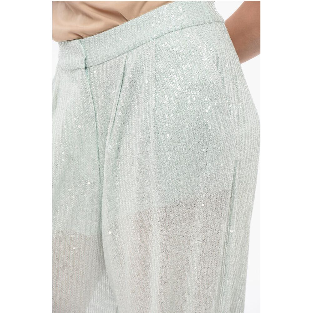 Rotate Paillettenbesetzte Hose mit niedriger Taille