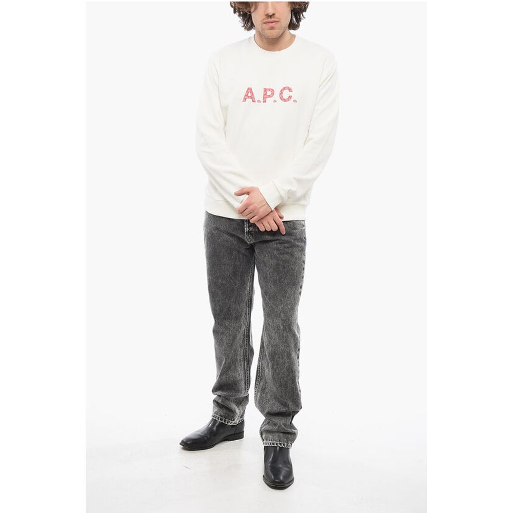 A.P.C. TIMOTHY Sweatshirt mit Rundhalsausschnitt aus gebürsteter Baumwolle und kontrastierender