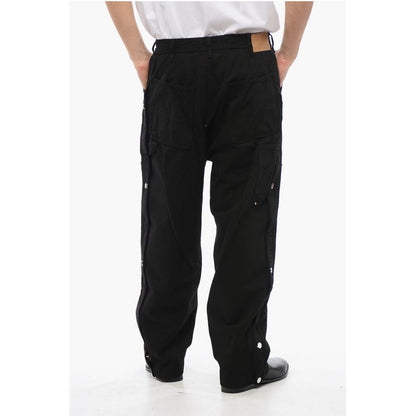 1989 Studio Baggy Fit Freizeithosen mit Reißverschluss und Druckknöpfen Knöchel