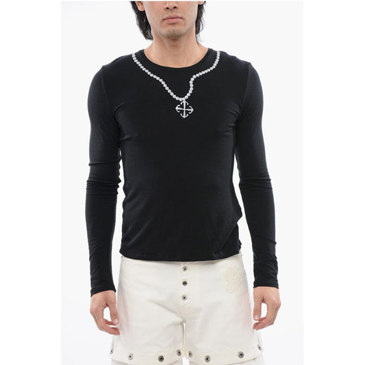 Off-White Bedrucktes NECKLACE Langarm-T-Shirt