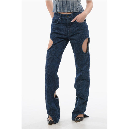 Off-White All-Over bestickte METEOR Dark Washed Denims 22cm