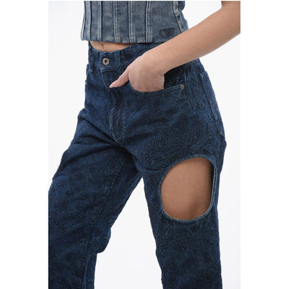 Off-White All-Over bestickte METEOR Dark Washed Denims 22cm