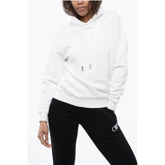 Off-White Sweatshirt mit übergroßem Kapuzenpulli und gesticktem Logo