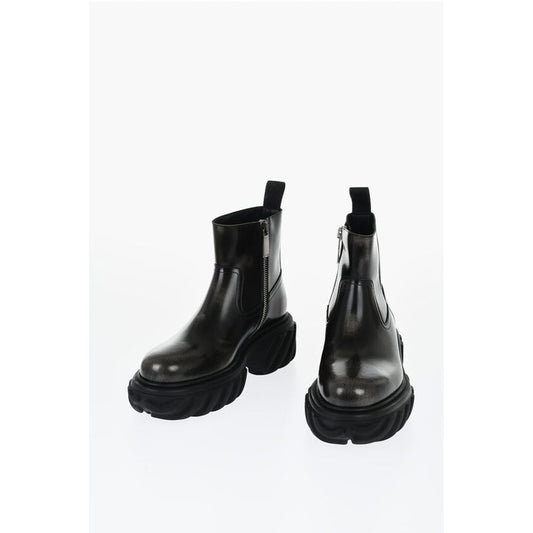 Off-White Lederstiefel MOTOR mit geprägter, klobiger Sohle