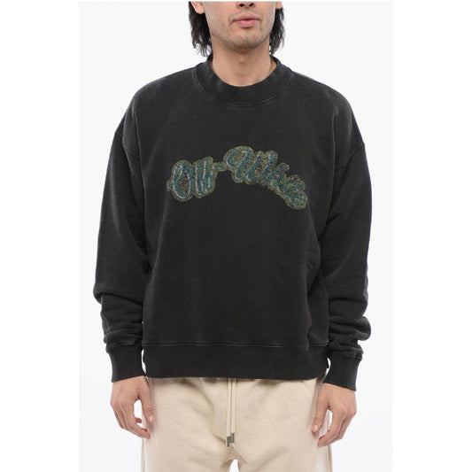 Off-White BACCHUS Sweatshirt mit Rundhalsausschnitt aus gebürsteter Baumwolle