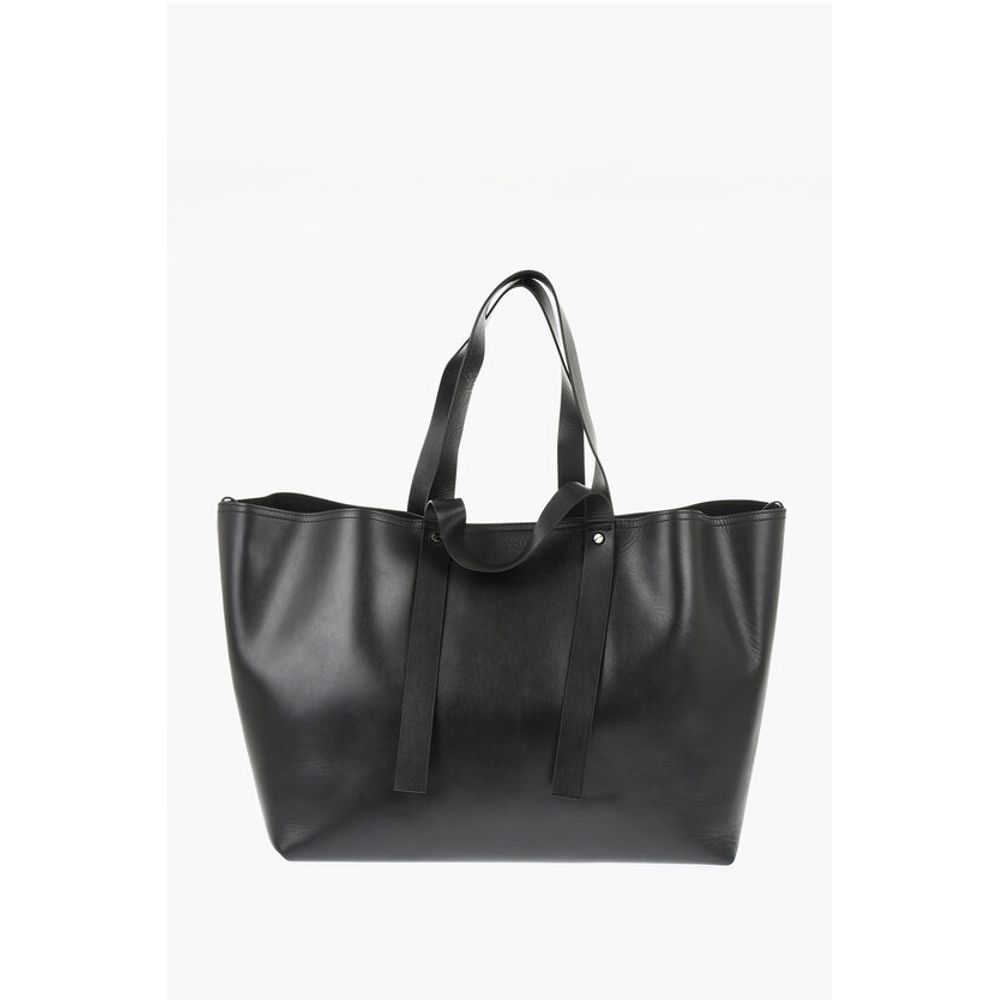 Off-White Einfarbige Leder-Wochenendtasche