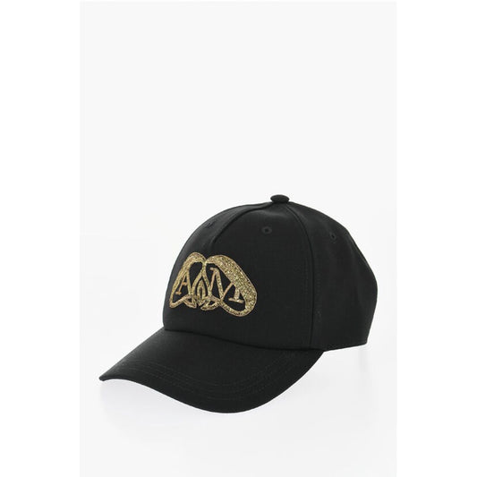 Alexander McQueen Wollmütze mit Lurex-Stickerei