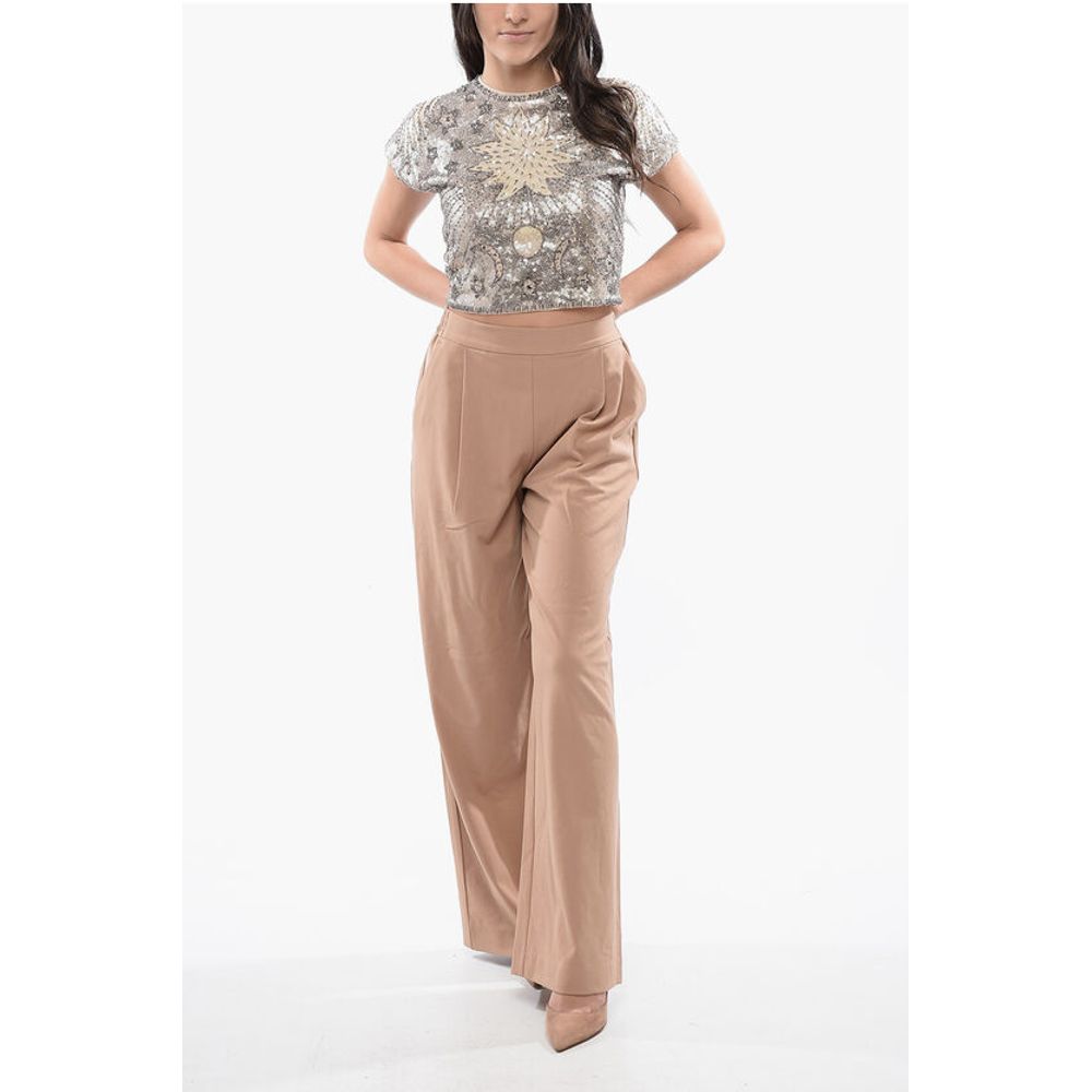 AllSaints Einfach plissierte ALEIDA Palazzo-Hose mit Kordelzug in der Taille