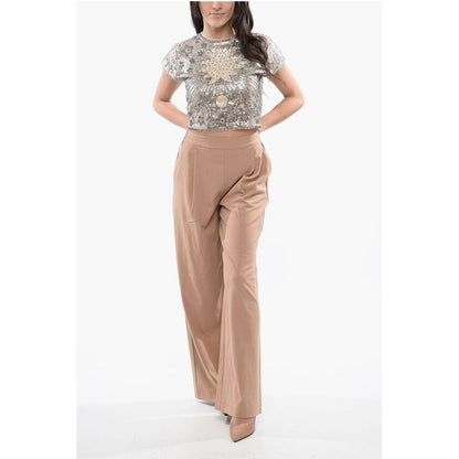 AllSaints Einfach plissierte ALEIDA Palazzo-Hose mit Kordelzug in der Taille