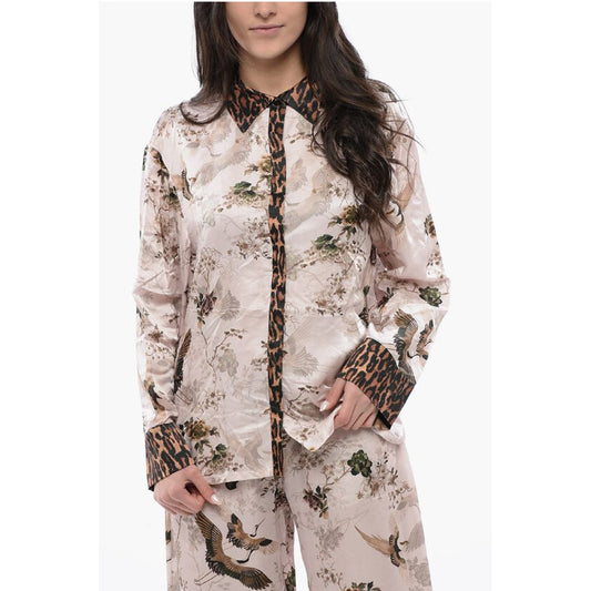AllSaints Bedruckte Satin SOFI Bluse mit verstecktem Verschluss