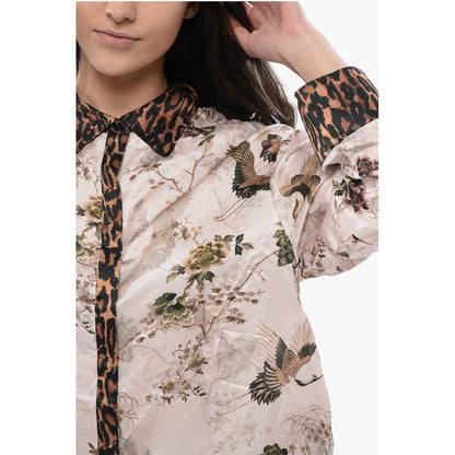 AllSaints Bedruckte Satin SOFI Bluse mit verstecktem Verschluss