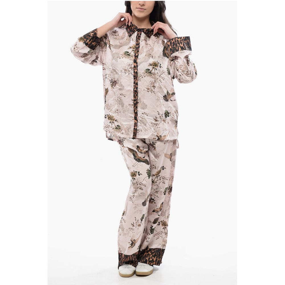AllSaints Bedruckte Satin SOFI Bluse mit verstecktem Verschluss