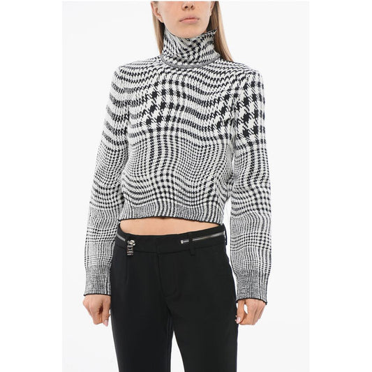 Burberry Rollkragenpullover aus Stretchwolle mit Hahnentritt-Muster