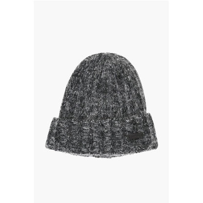 Saint Laurent Beanie aus Wollmischung mit Logoaufnäher