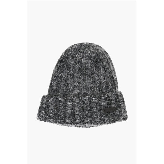 Saint Laurent Beanie aus Wollmischung mit Logoaufnäher