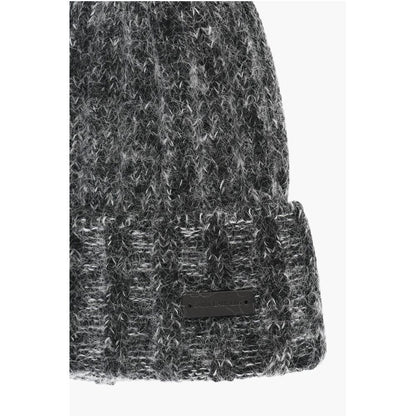 Saint Laurent Beanie aus Wollmischung mit Logoaufnäher