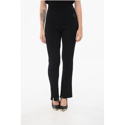 Moncler Gerippte Bootcut-Leggings mit Reißverschluss an den Knöcheln