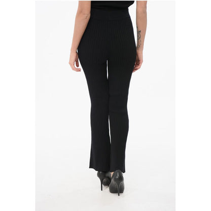 Moncler Gerippte Bootcut-Leggings mit Reißverschluss an den Knöcheln