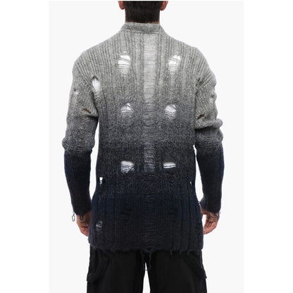 Off-White Strickjacke aus Wolle mit Perlen-Detail mit Distressed-Effekt