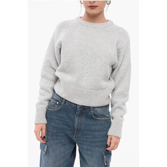 Stella McCartney Paillettenbesetzter Pullover aus Wolle mit Rundhalsausschnitt und Rückenausschnitt