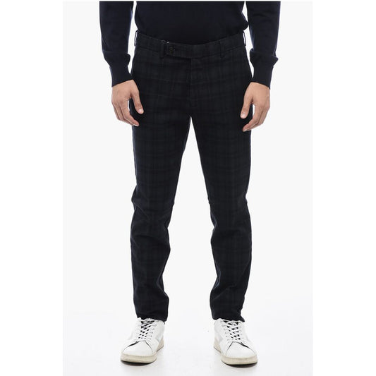 Berwich Schmal geschnittene MORELLO-Hose mit Karomotiv