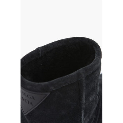 Bottega Veneta SNAP-Stiefel aus Shearling mit Logo-Applikation