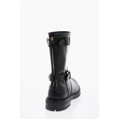 Dolce & Gabbana Lederstiefel mit Reißverschluss und Schnallen
