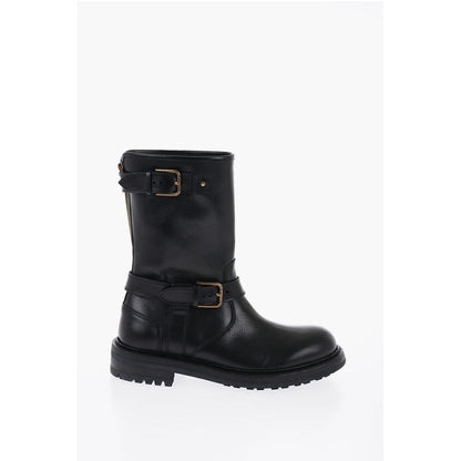 Dolce & Gabbana Lederstiefel mit Reißverschluss und Schnallen