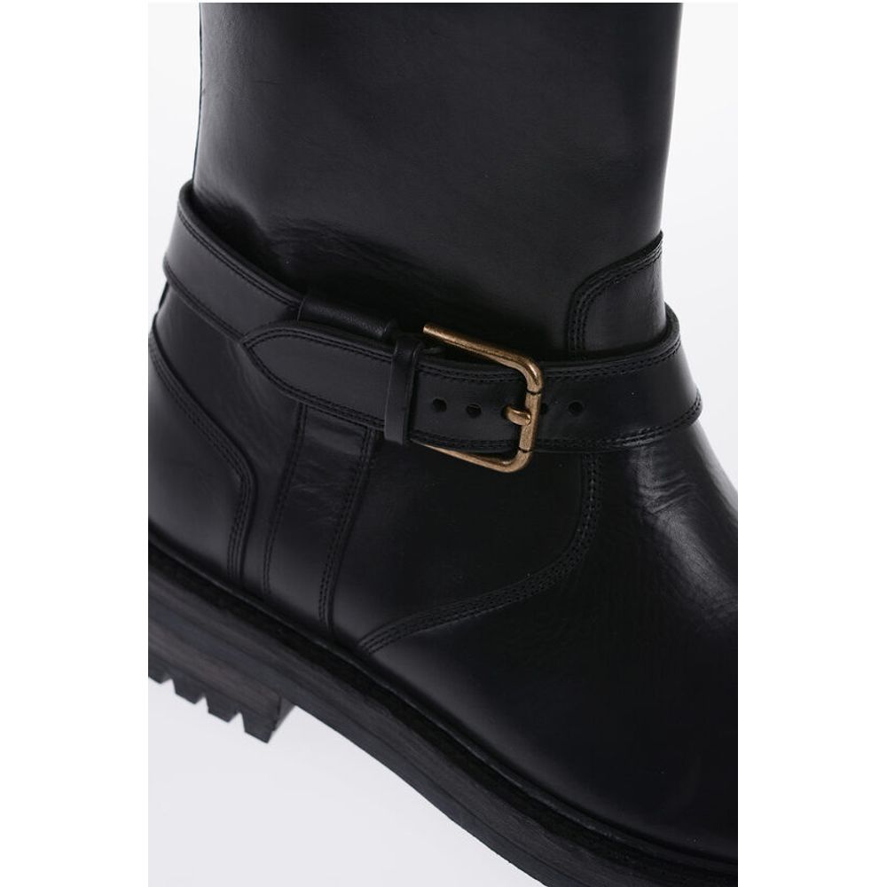 Dolce & Gabbana Lederstiefel mit Reißverschluss und Schnallen