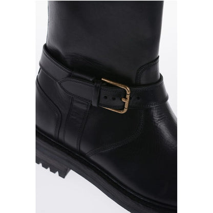 Dolce & Gabbana Lederstiefel mit Reißverschluss und Schnallen