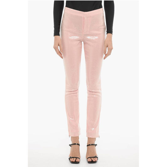 Rotate Paillettenbesetzte Bootcut-Hose mit Knöchelreißverschluss