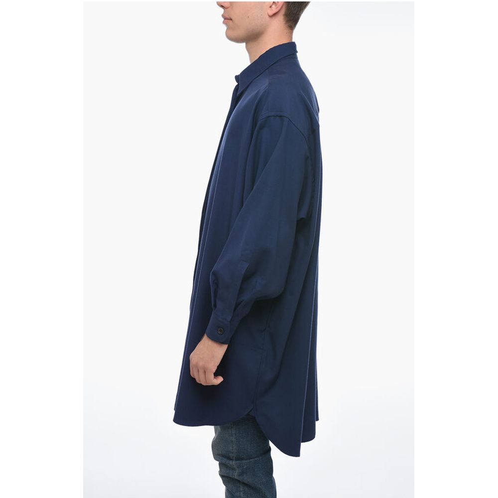 Destin Twill-Wolle LINDA Überhemd mit versteckter Knopfleiste