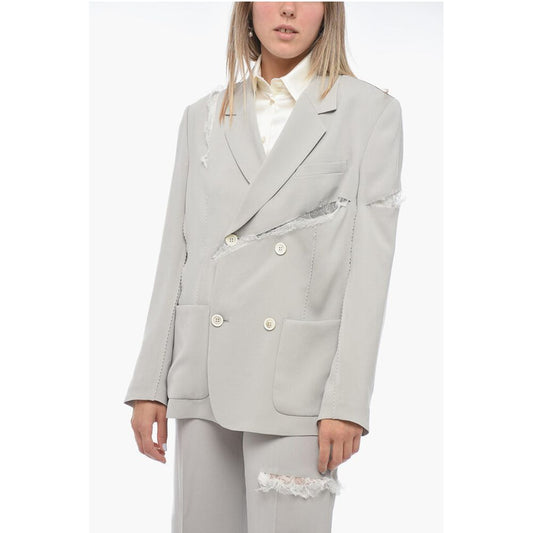 Undercover Zweireihiger Cut-out-Blazer mit Spitzendetails