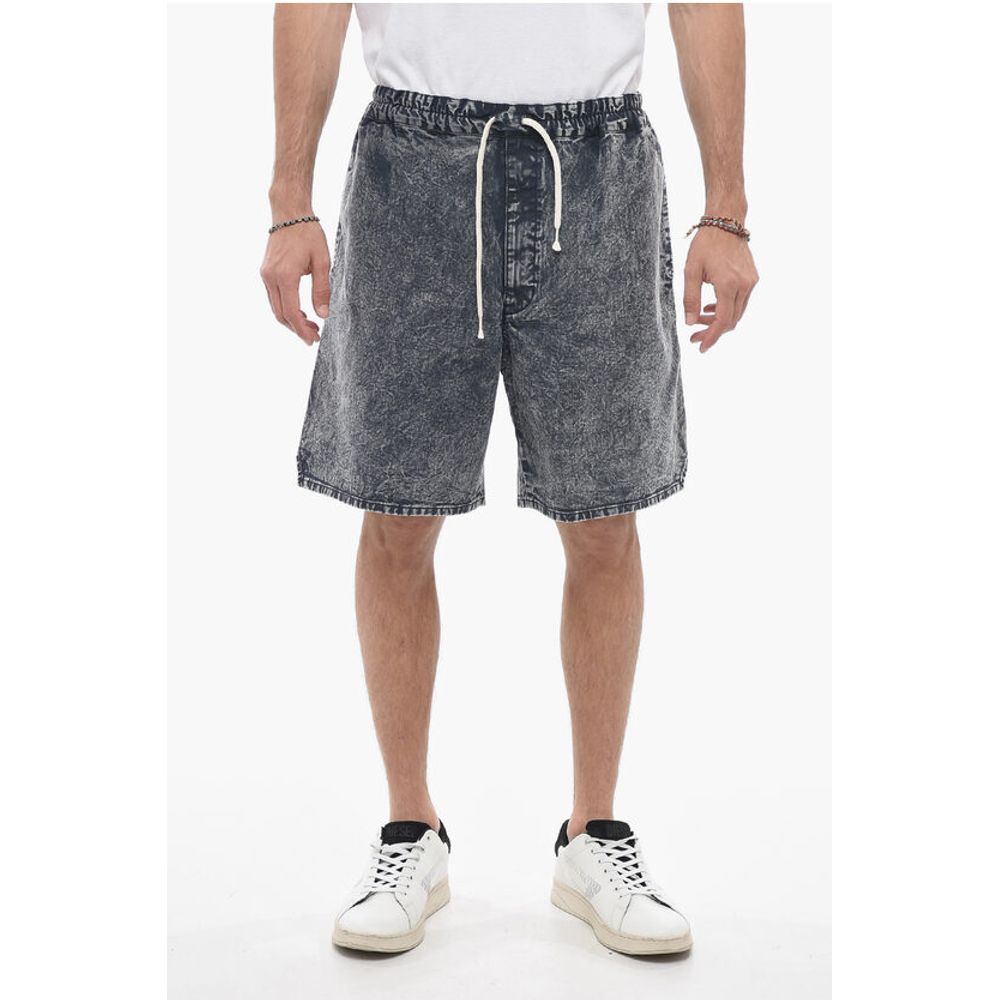 J.Press Denim-Shorts mit weitem Bein und Kordelzug