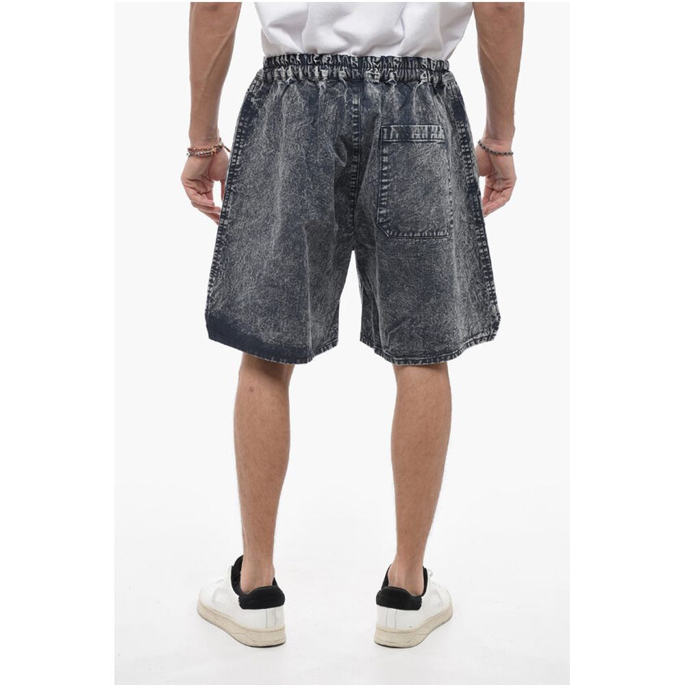J.Press Denim-Shorts mit weitem Bein und Kordelzug