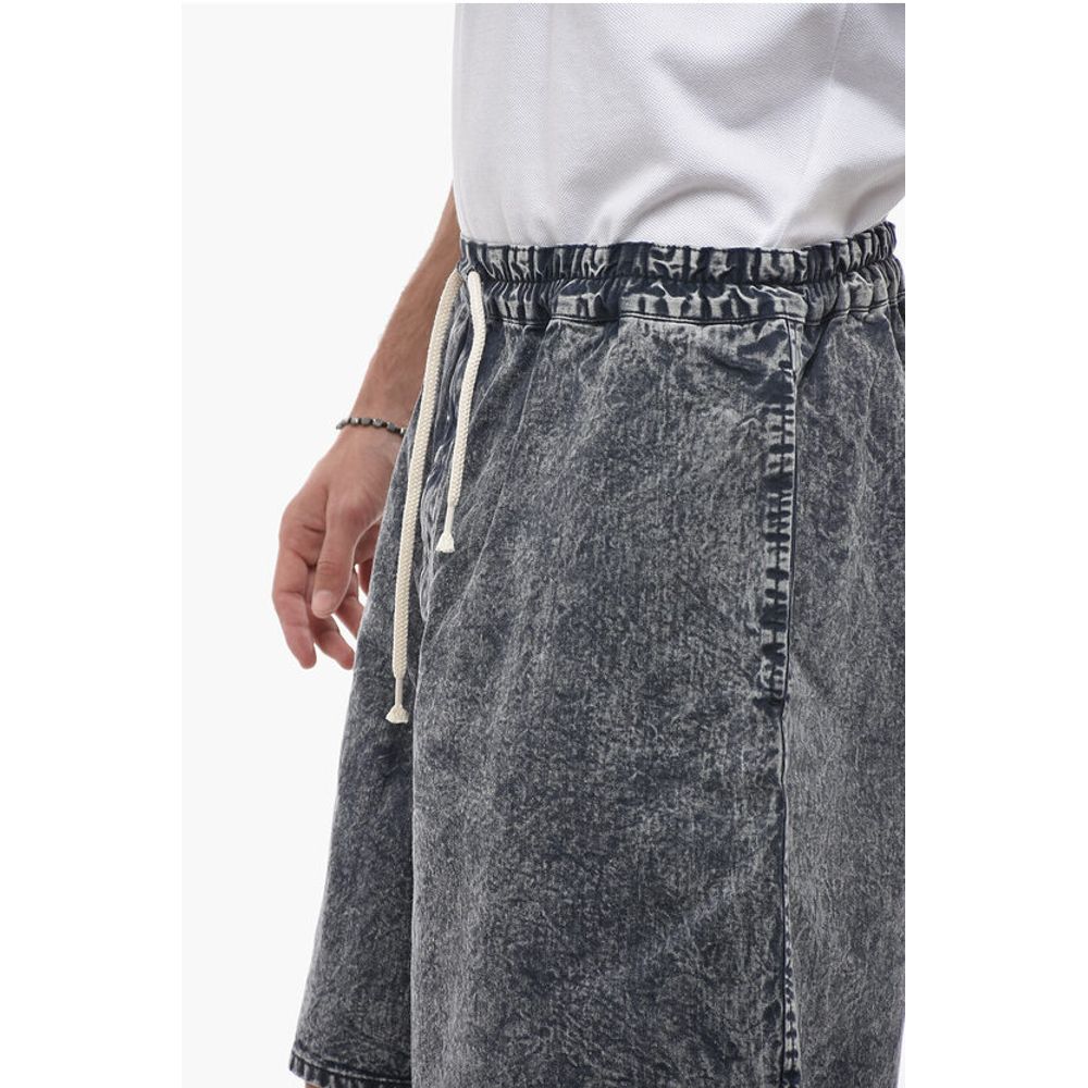J.Press Denim-Shorts mit weitem Bein und Kordelzug